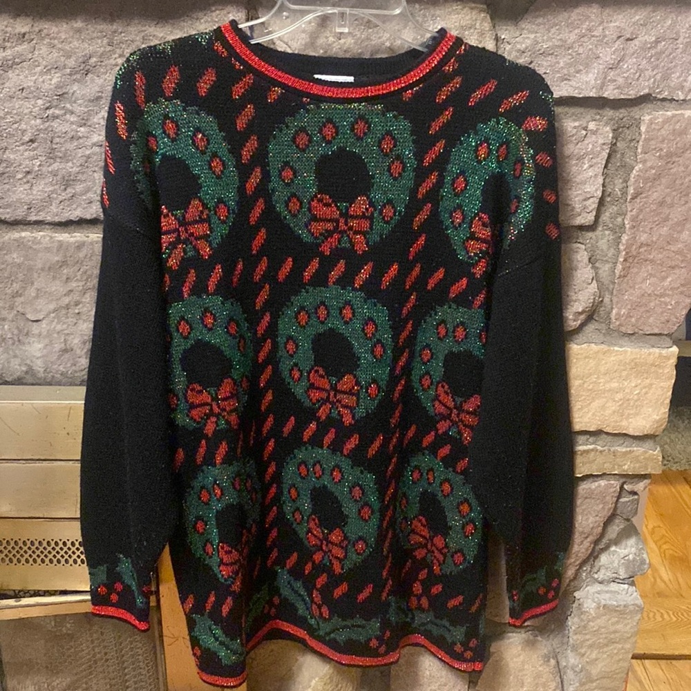 Holiday Time Wreath Sweater! Size XL